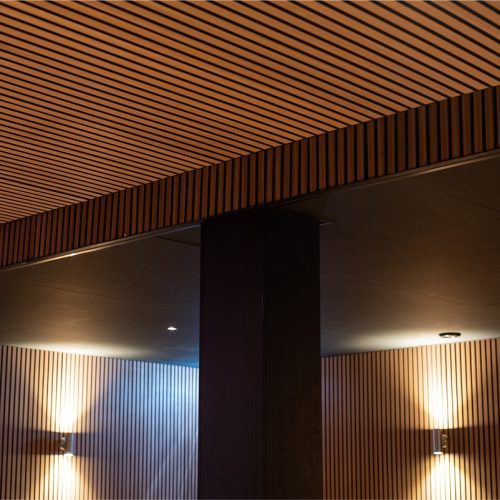 An Akupanel as a ceiling covering